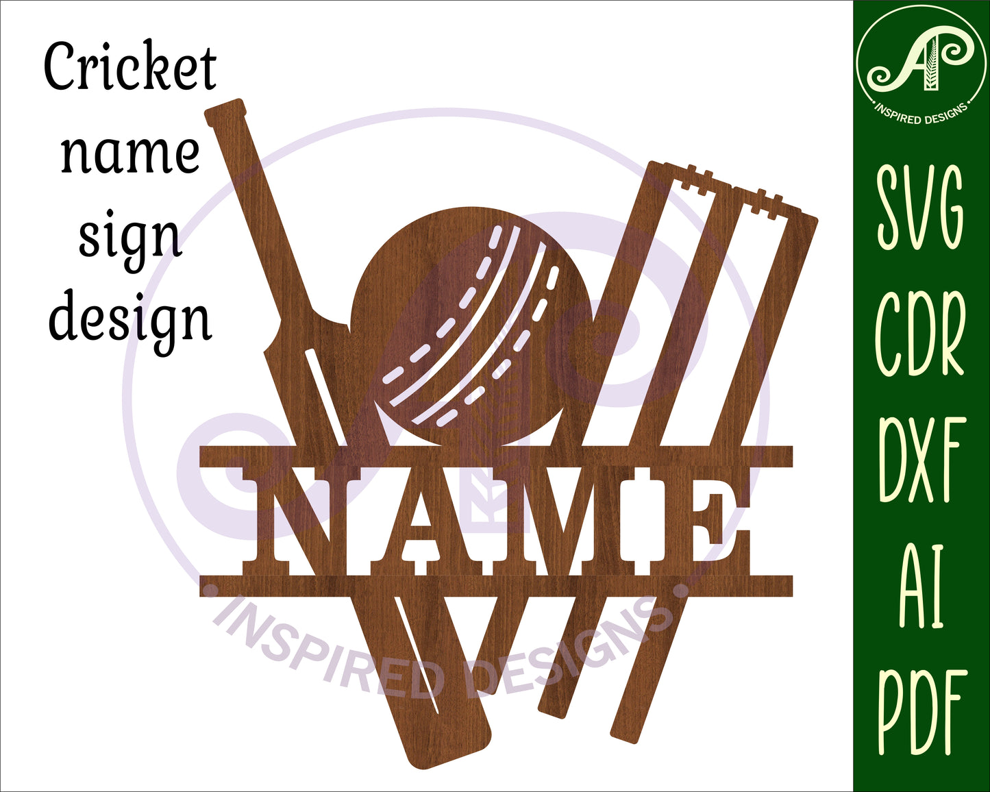 Cricket shape name sign SVG / DXF / AI / PDF / CDR