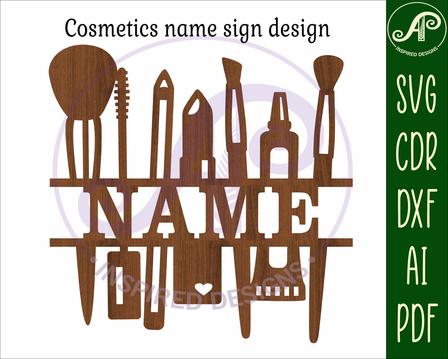 Cosmetics shape name sign SVG / DXF / AI / PDF / CDR