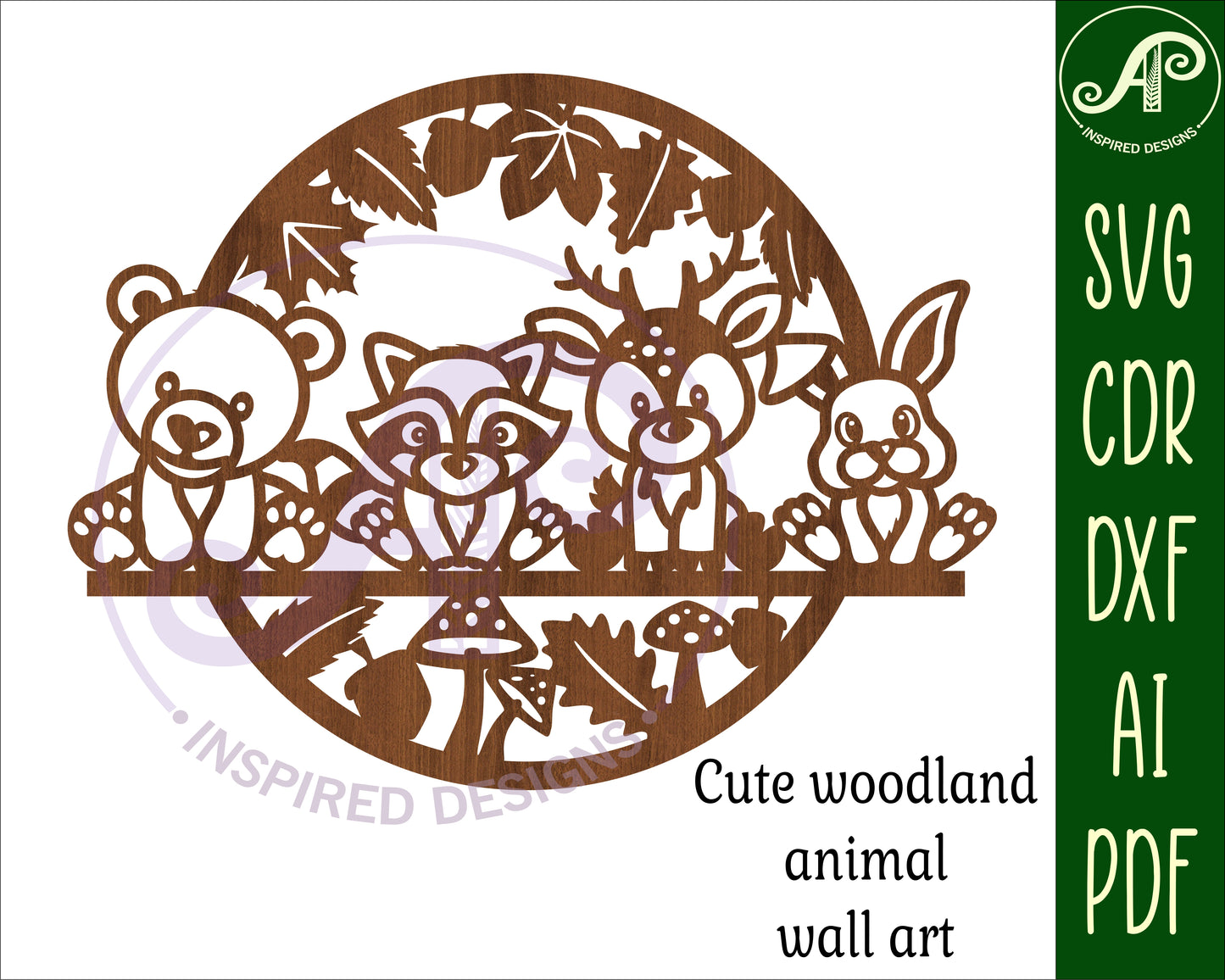 Cute woodland animal wall sign design SVG / DXF / AI / PDF / CDR