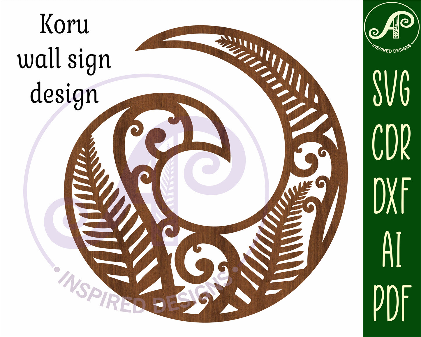 Koru New Zealand wall sign design SVG / DXF / AI / PDF / CDR