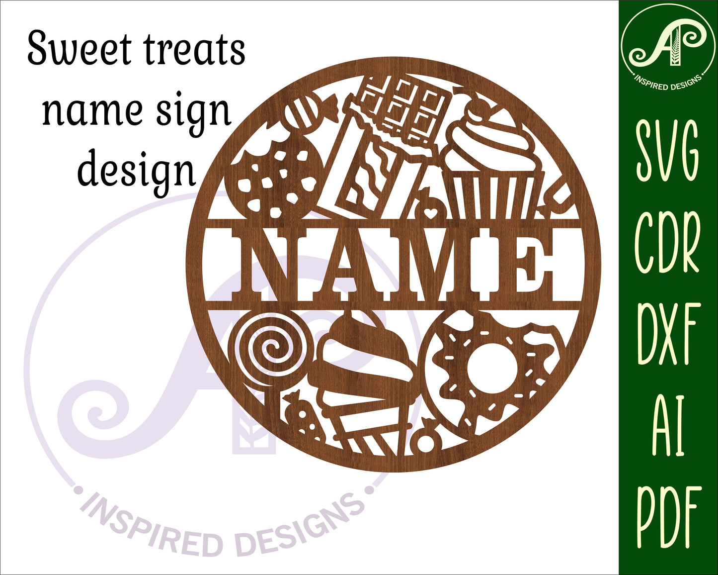 Sweets name wall sign. SVG / DXF / AI / PDF / CDR