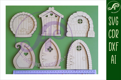 Two layer fairy door designs SVG / DXF / AI / PDF / CDR