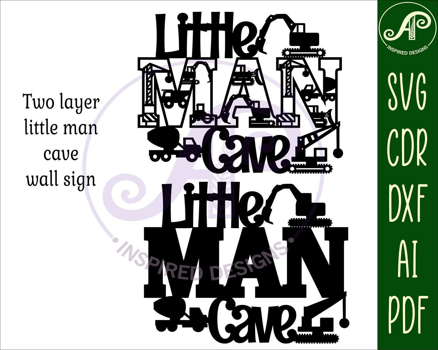 Little man cave construction wall sign design SVG / DXF / AI / PDF / CDR