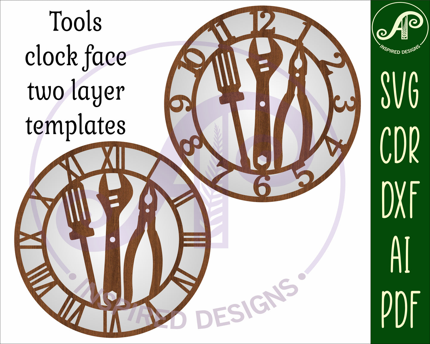 tools wall clock template designs