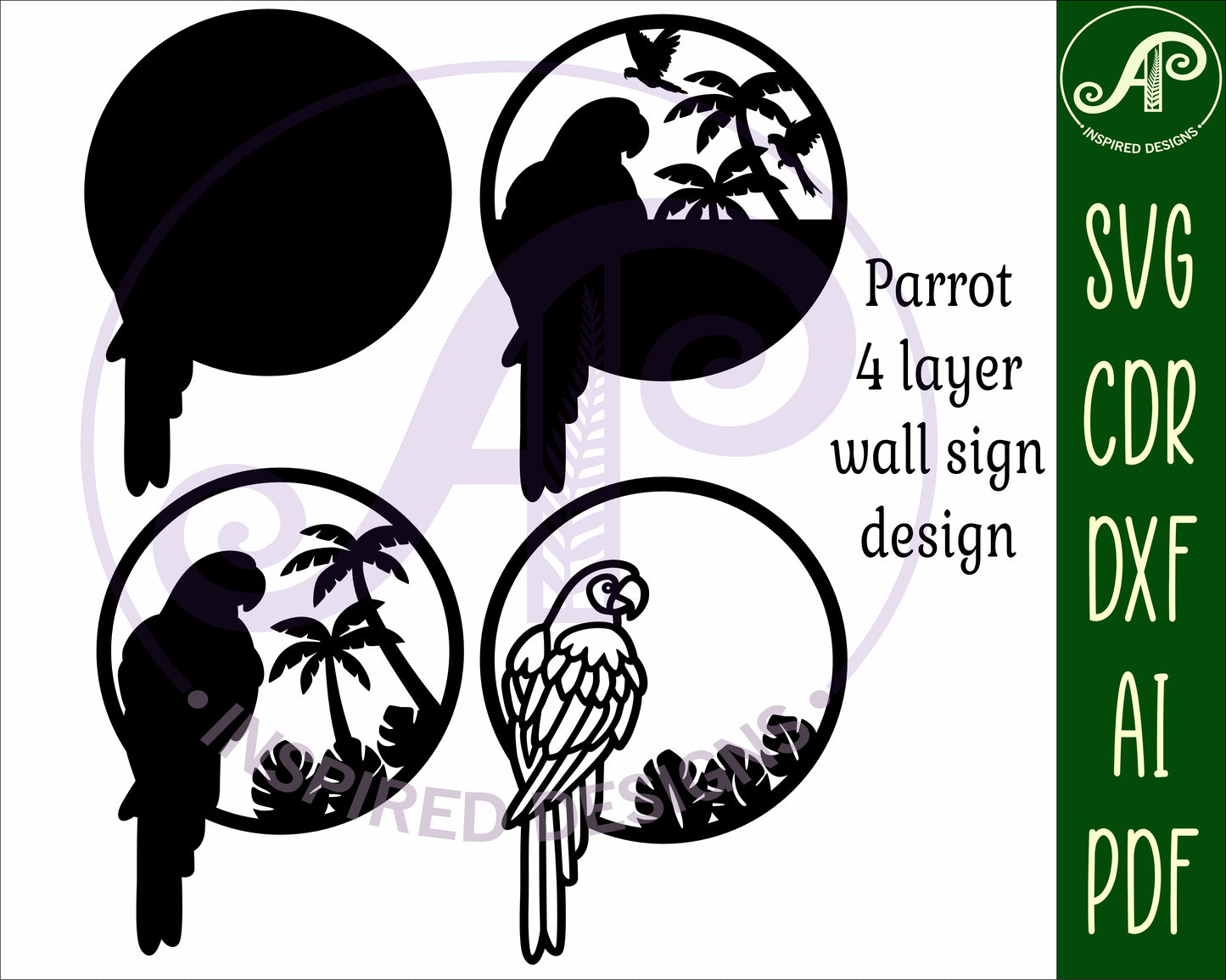 Parrot wall sign design SVG / DXF / AI / PDF / CDR