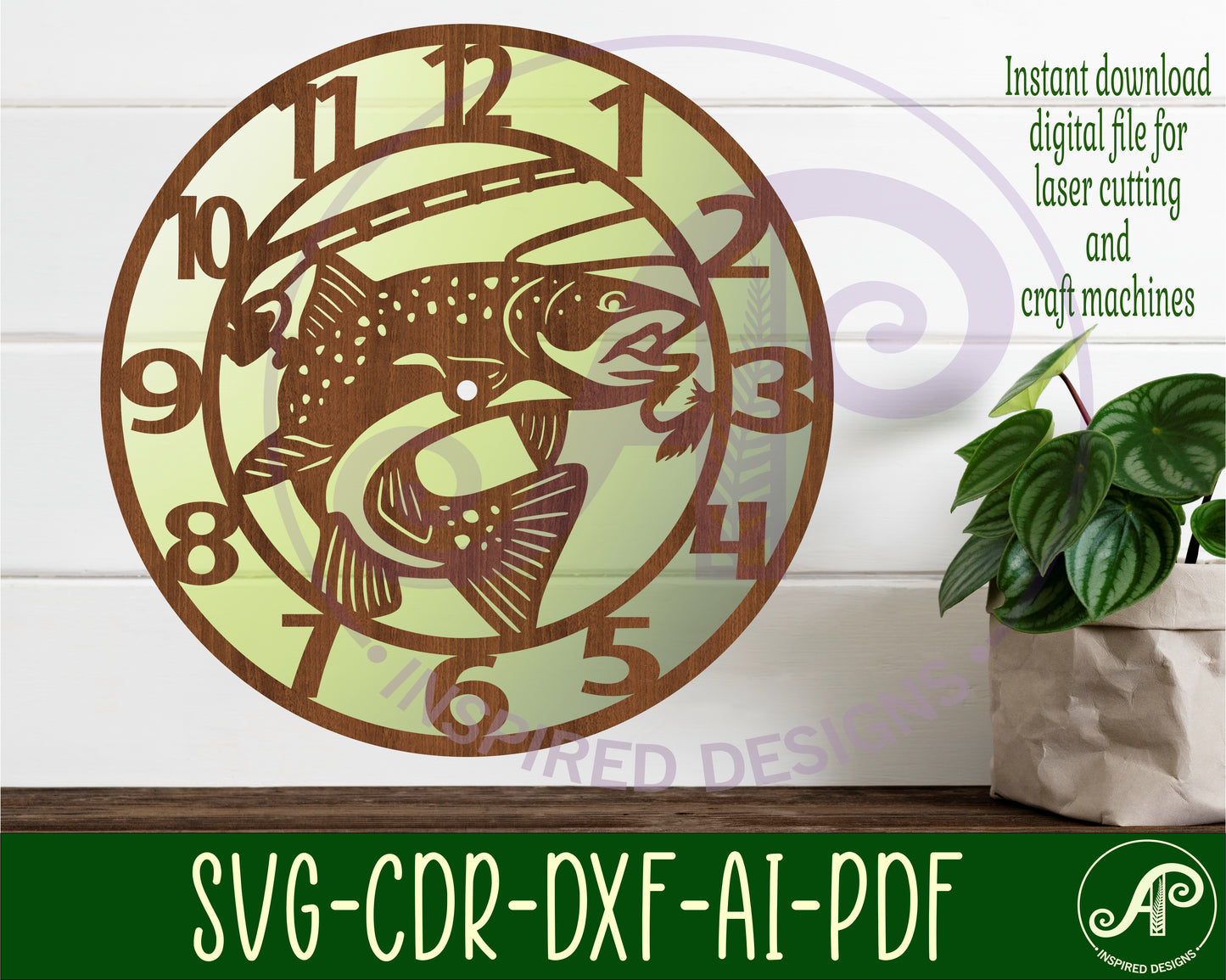 Fish clock template design