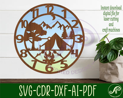 Camping wall clock template designs