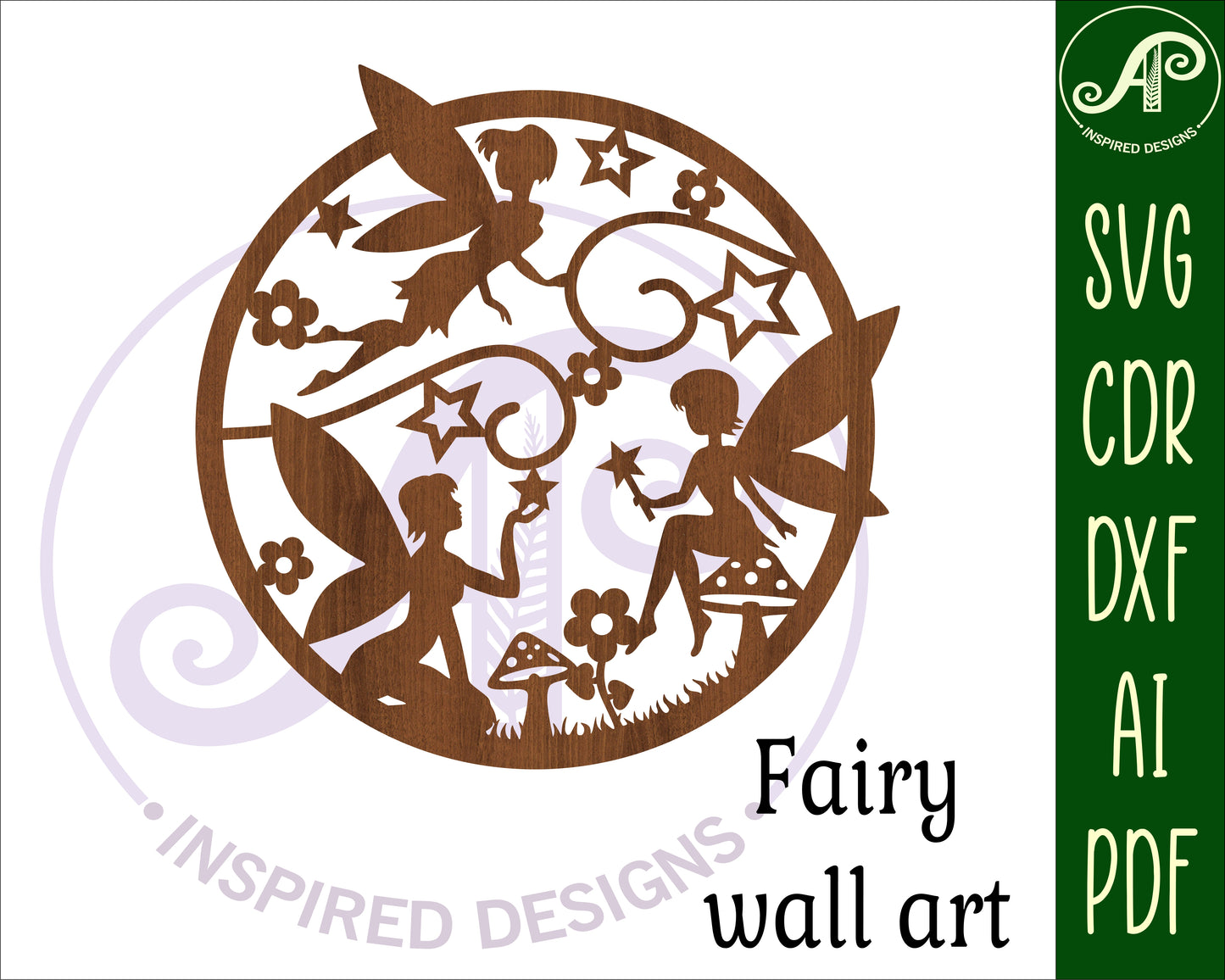 Fairies wall sign design SVG / DXF / AI / PDF / CDR