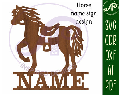 Horse design shape name sign SVG / DXF / AI / PDF / CDR