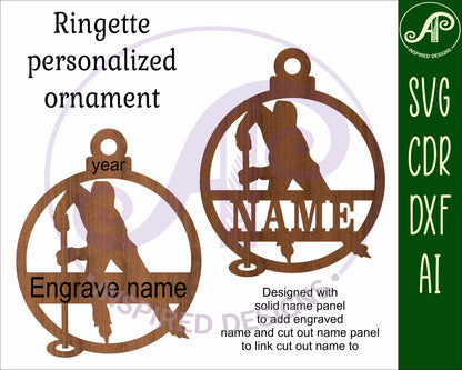 Ringette Christmas Ornament SVG laser cut files