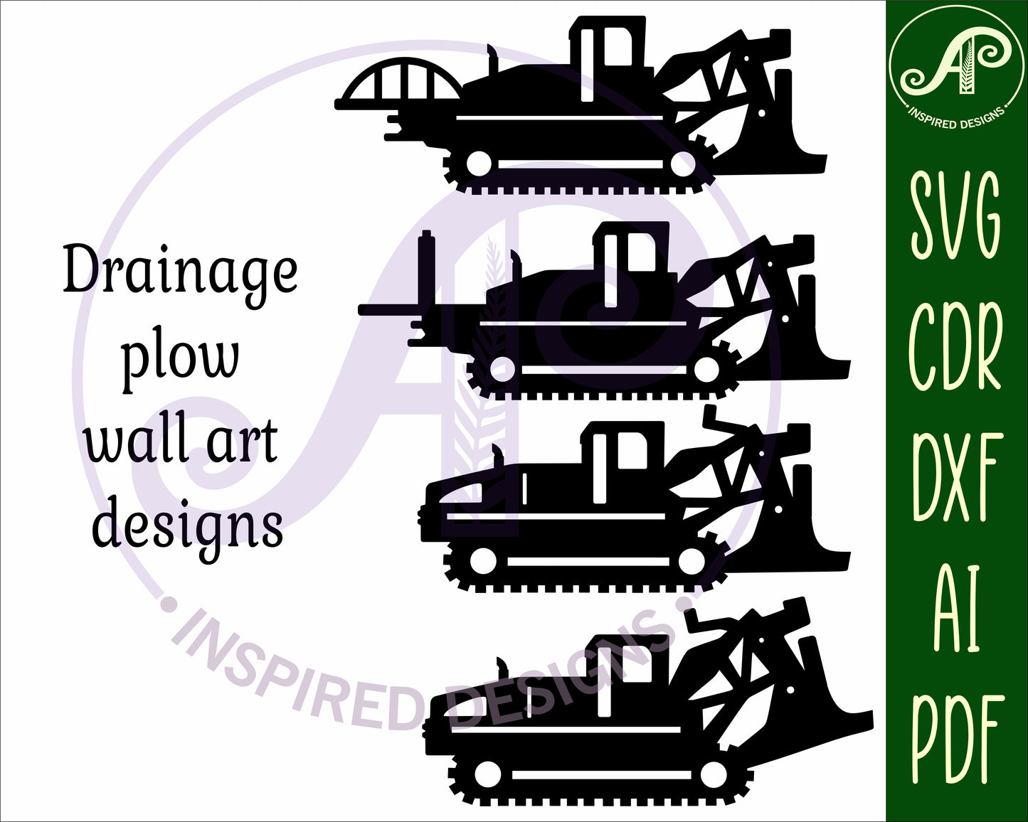 Drainage plow shapes wall signs