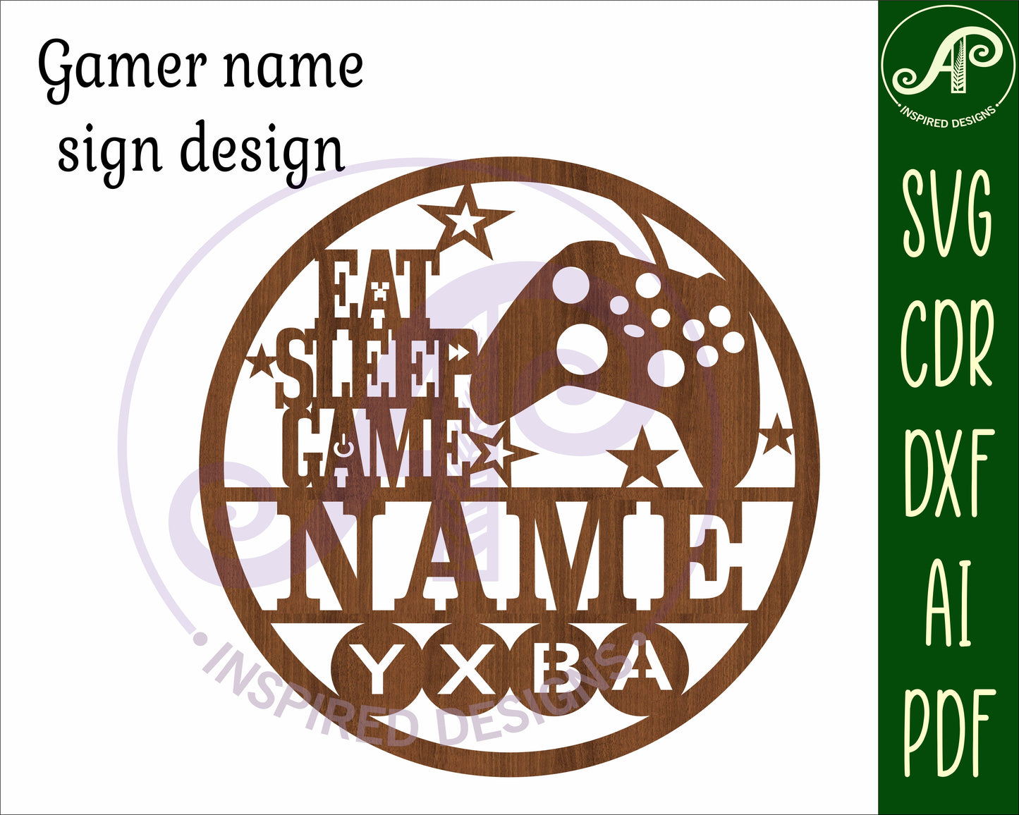 Gamer X name wall sign. SVG / DXF / AI / PDF / CDR