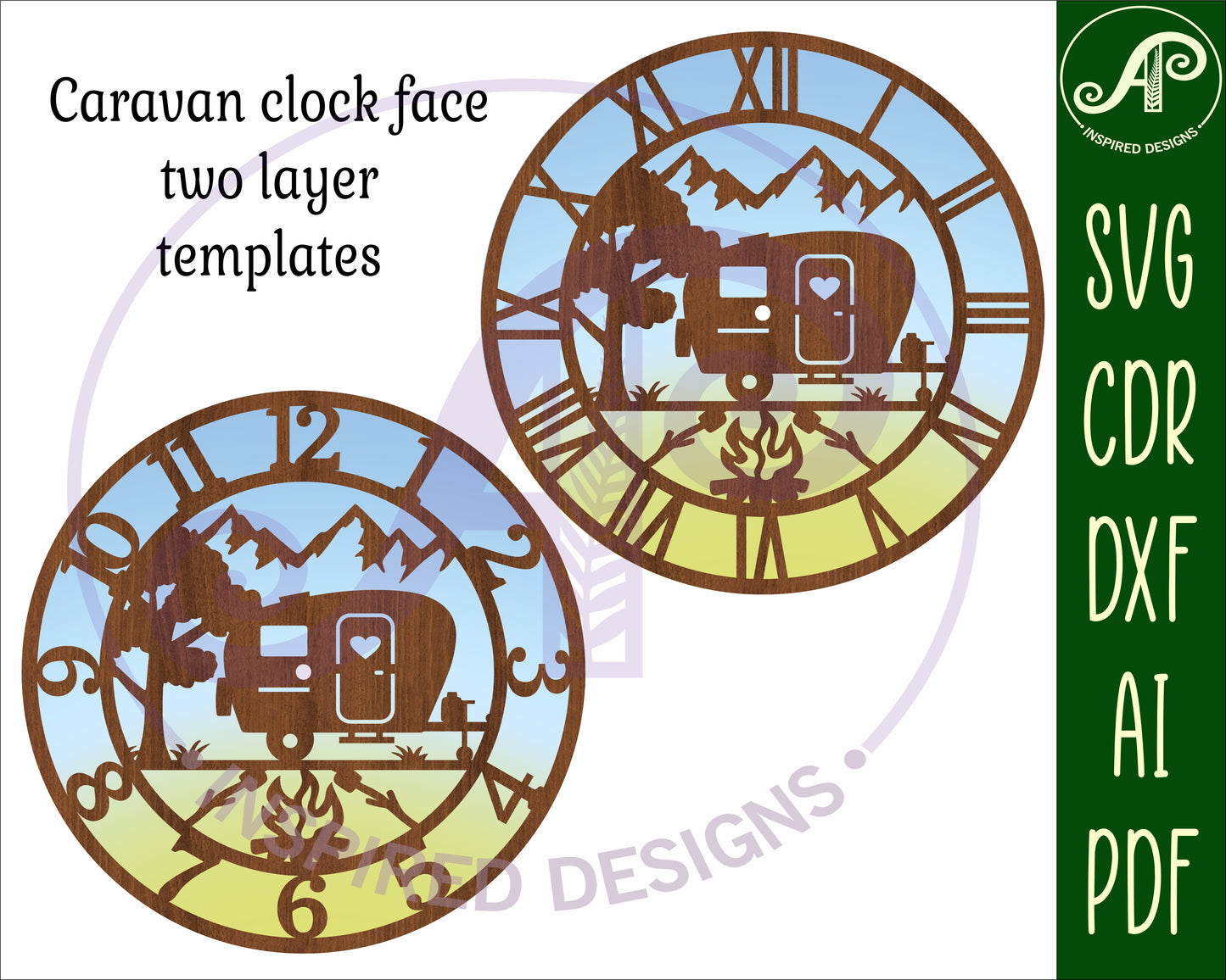 Caravan clock template design