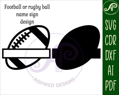 Football / Rugby Ball shape name sign SVG / DXF / AI / PDF / CDR