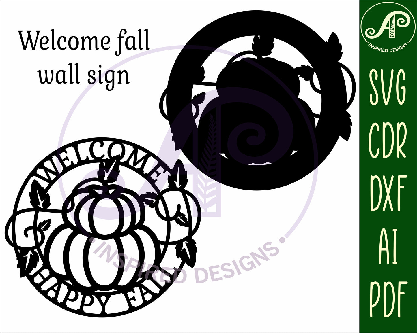 Welcome, happy fall wall sign design SVG / DXF / AI / PDF / CDR