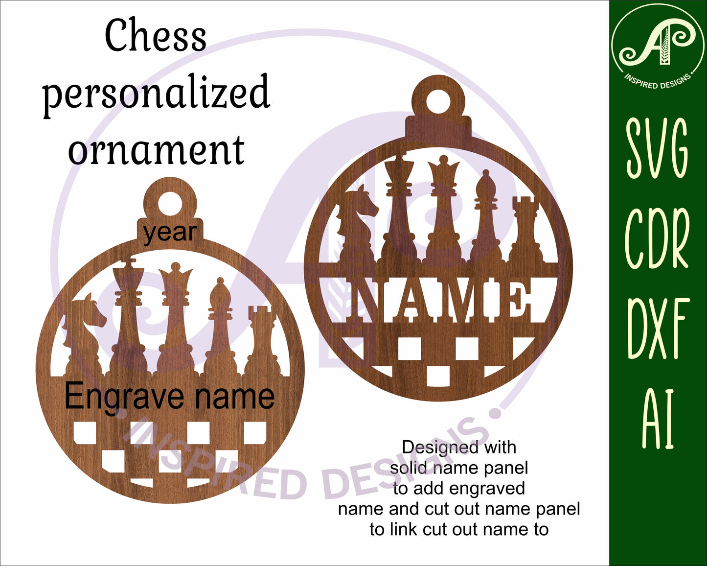 Chess Christmas Ornament SVG laser cut files