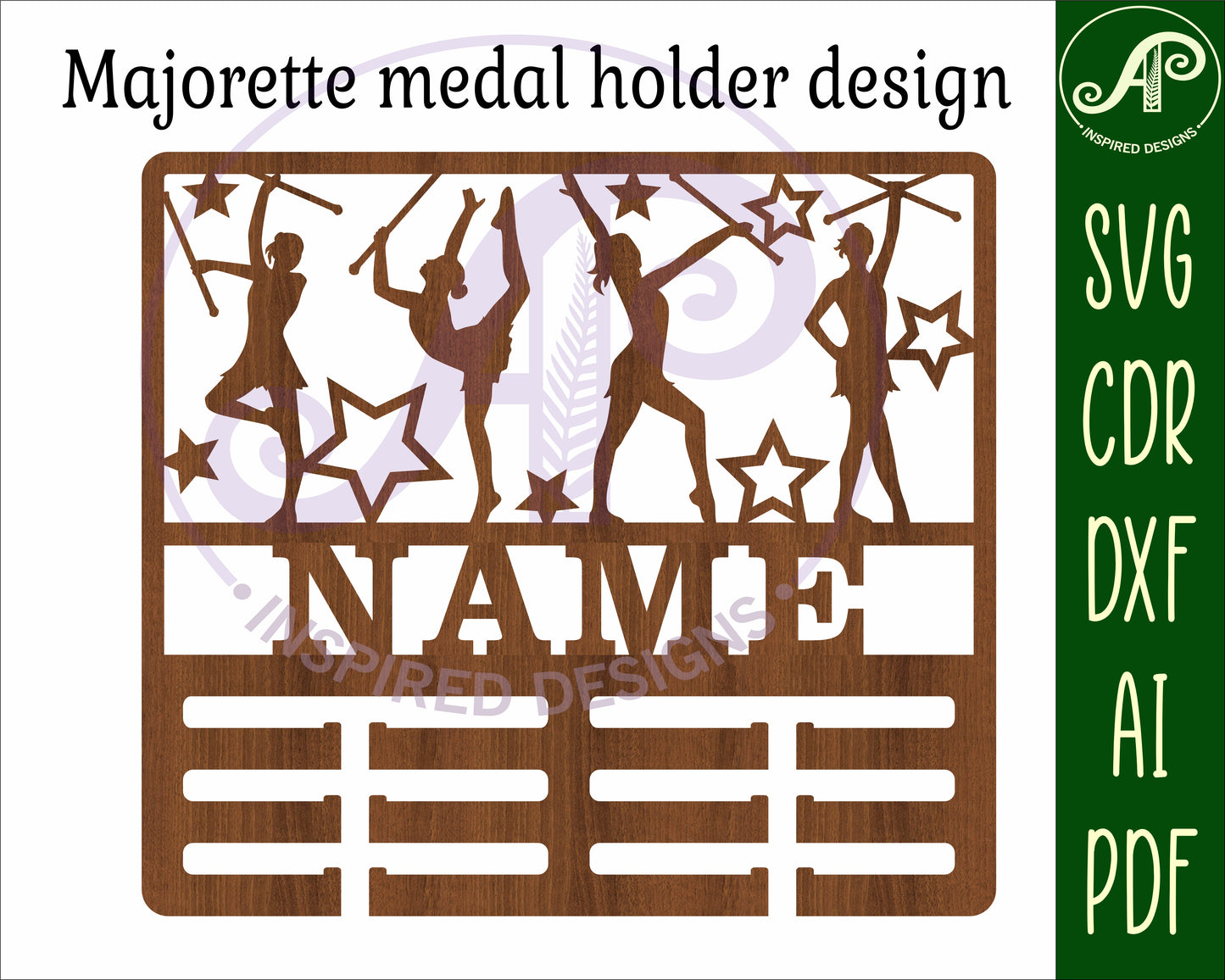 Majorette medal holder sign. SVG / DXF / AI / PDF / CDR