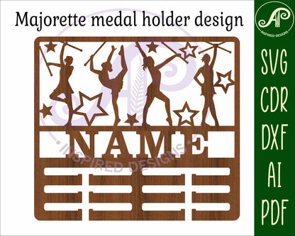 Majorette medal holder sign. SVG / DXF / AI / PDF / CDR