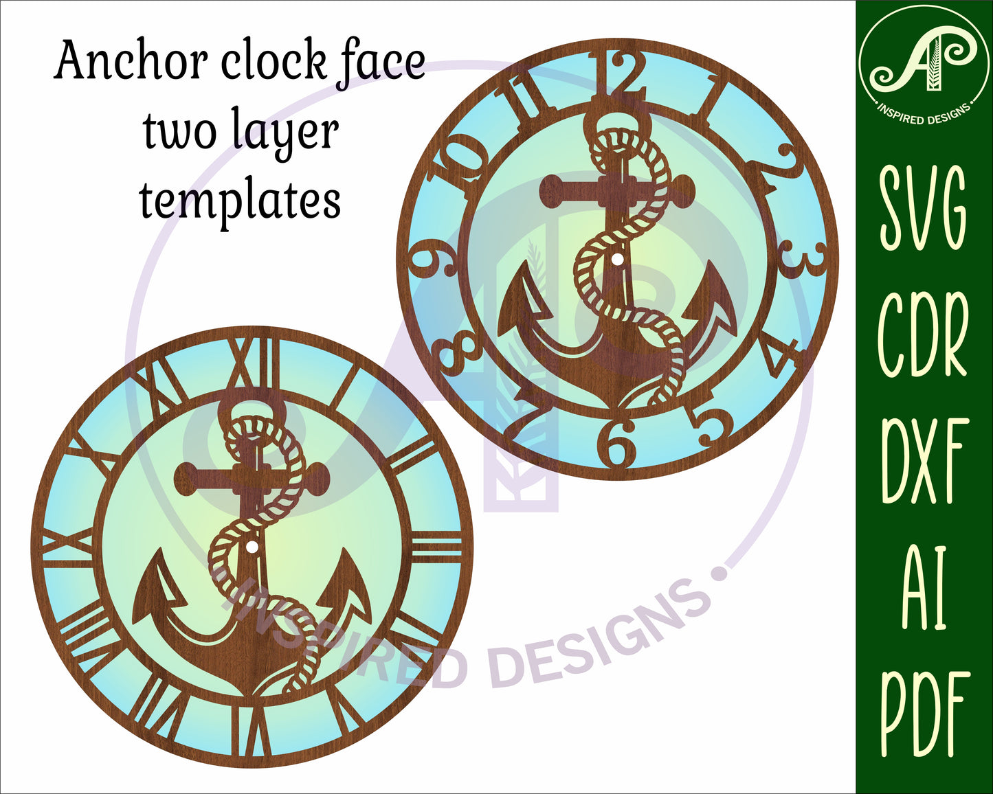 Anchor nautical wall clock template designs