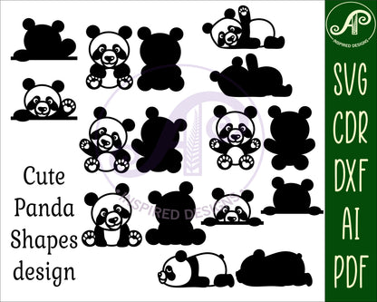 Panda designs, 8 two layer shapes