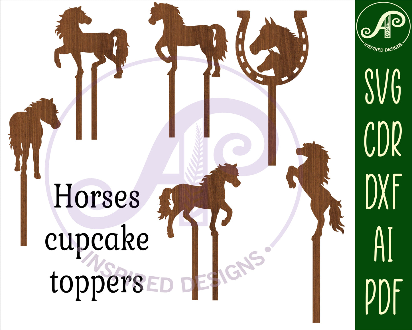 Horse  cupcake topper design SVG / DXF / AI / PDF / CDR