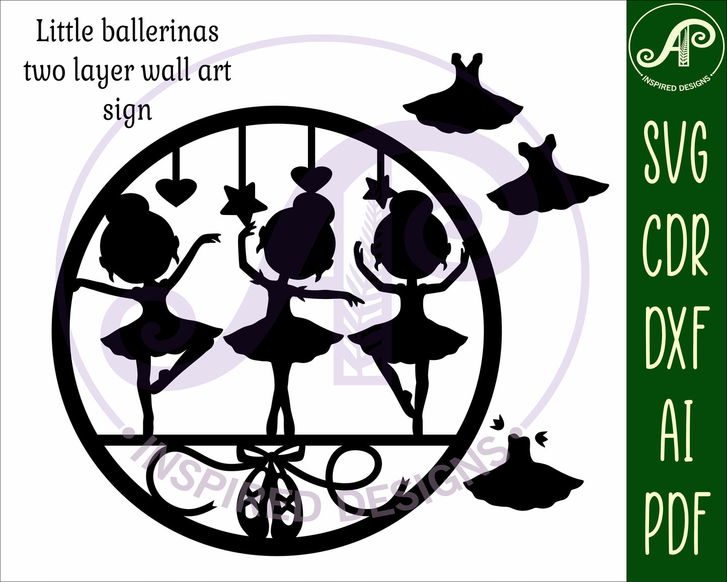 Little ballerinas wall sign design SVG / DXF / AI / PDF / CDR