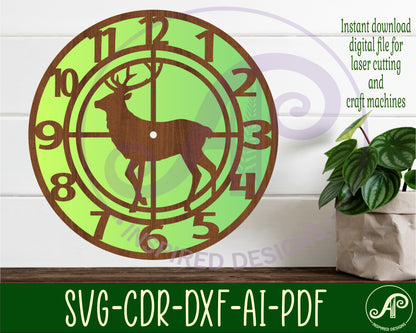 Hunting stag clock template design