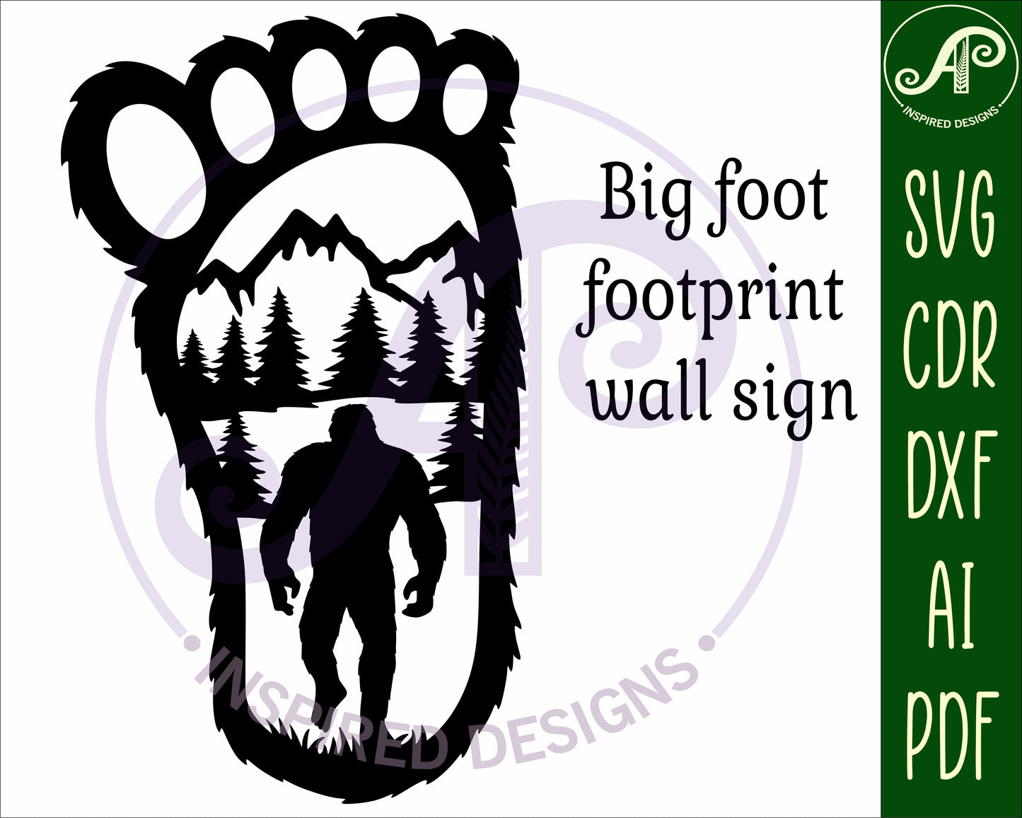 Bigfoot footprint wall sign design SVG / DXF / AI / PDF / CDR