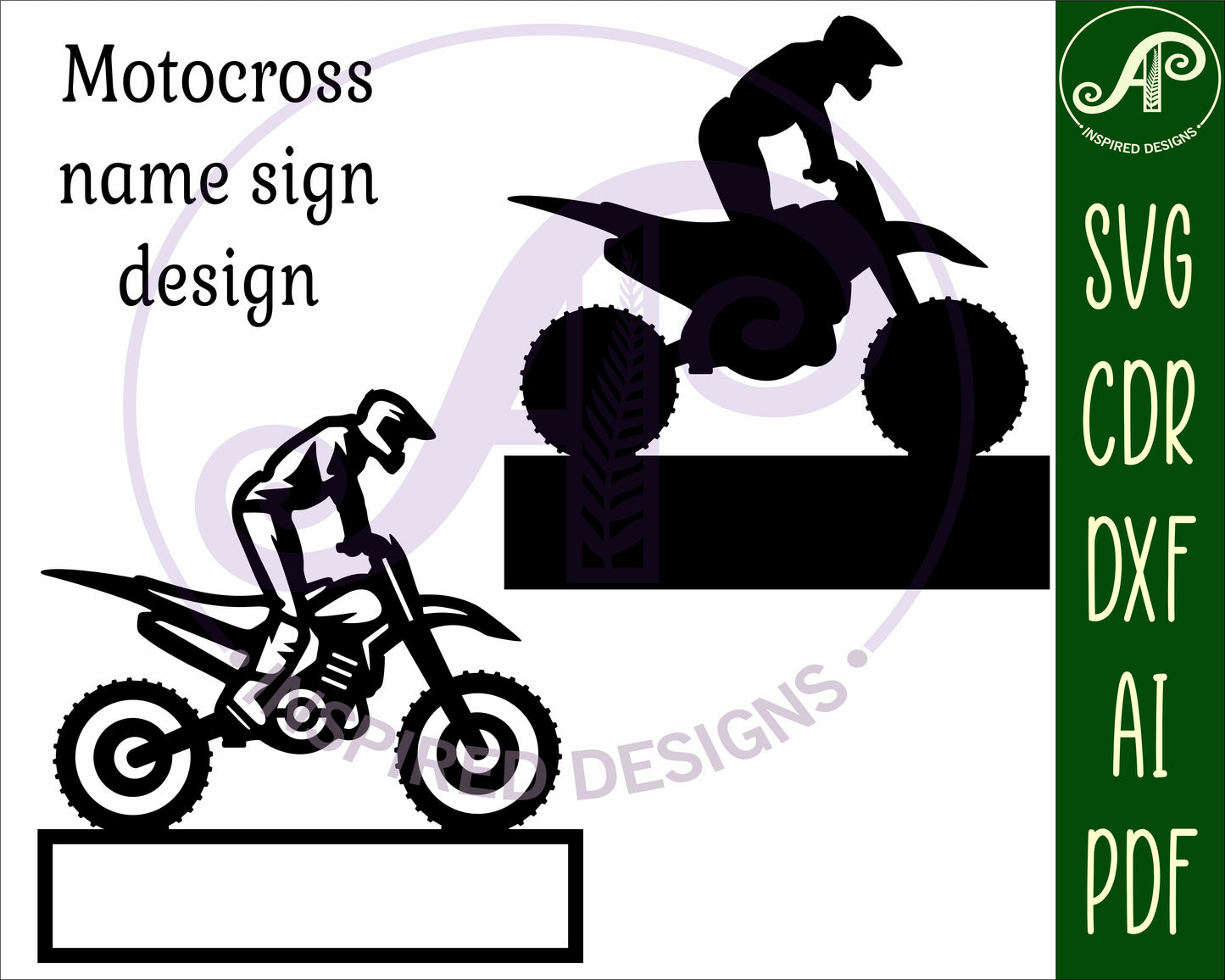 Motocross design shape name sign SVG / DXF / AI / PDF / CDR