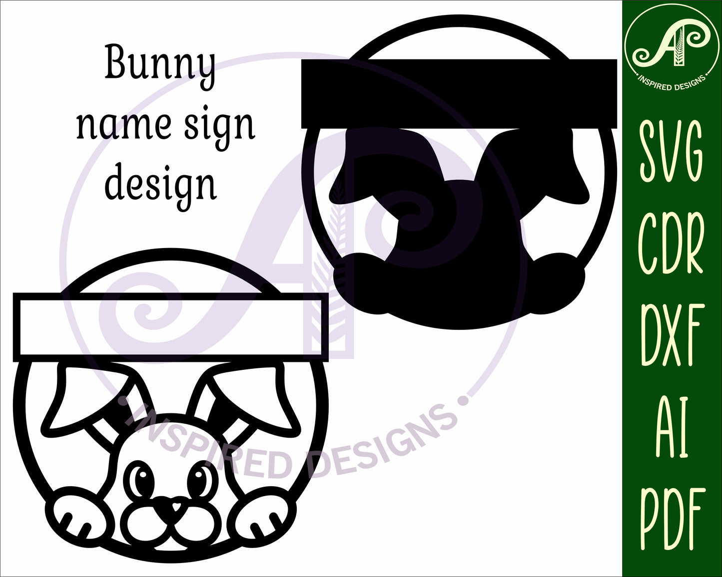 Bunny name wall sign. SVG / DXF / AI / PDF / CDR