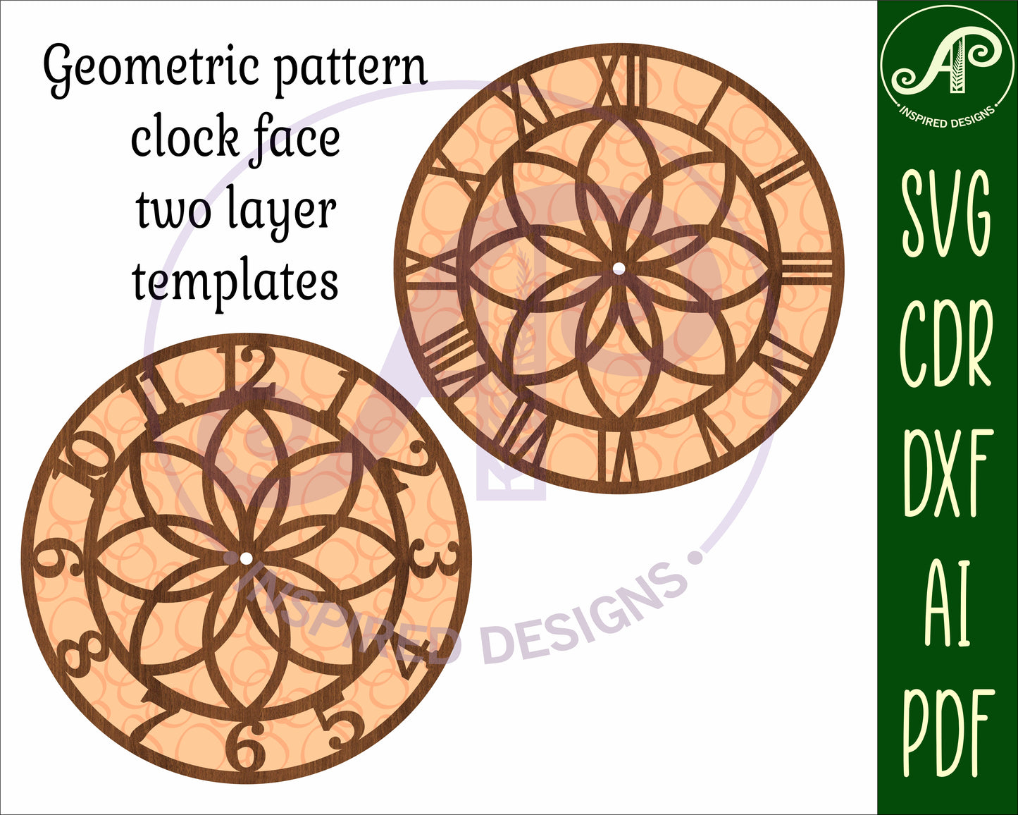 Geometric pattern clock template design 2