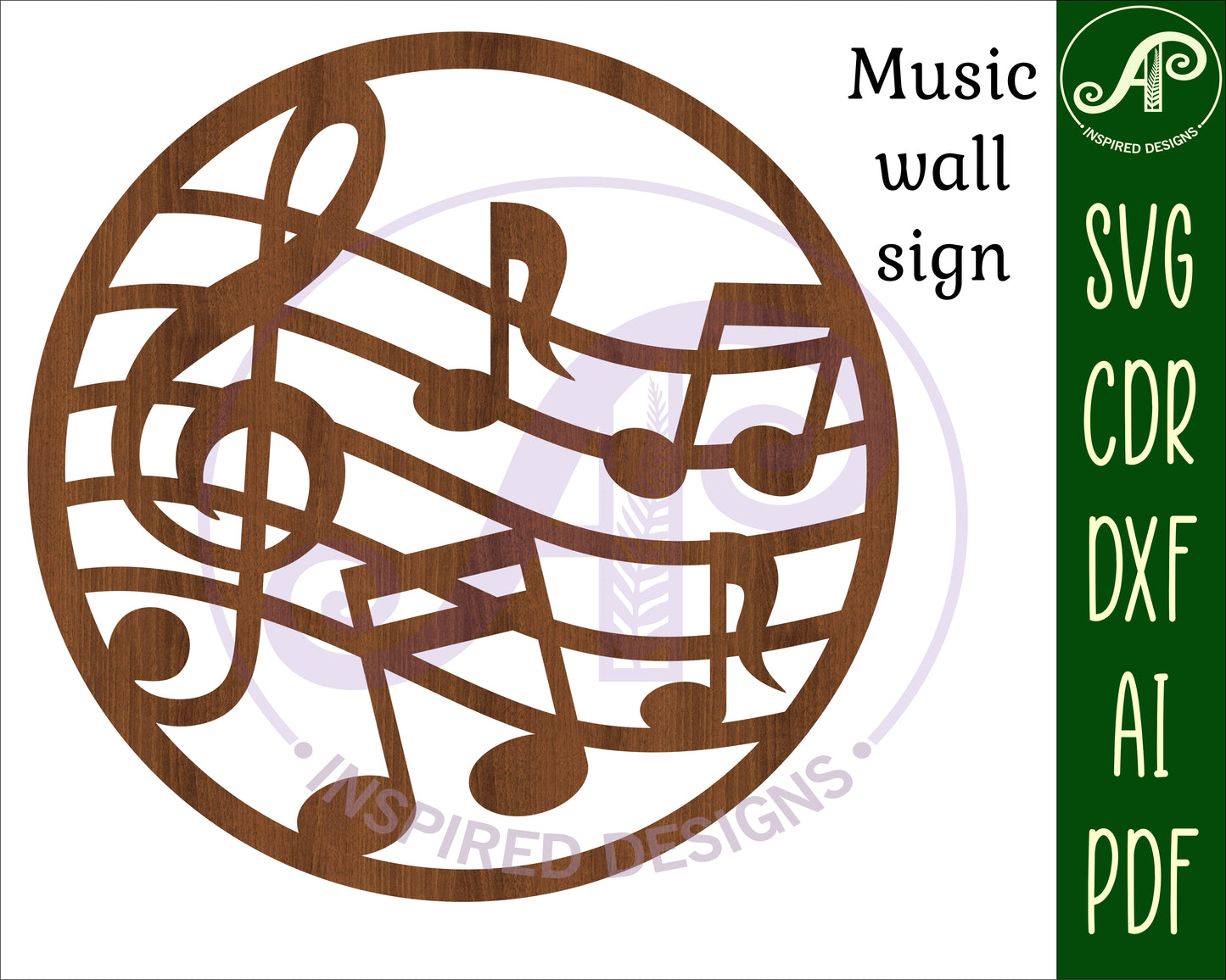 Music wall sign design SVG / DXF / AI / PDF / CDR