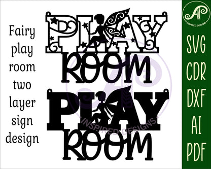 Fairy play room sign wall sign design SVG / DXF / AI / PDF / CDR