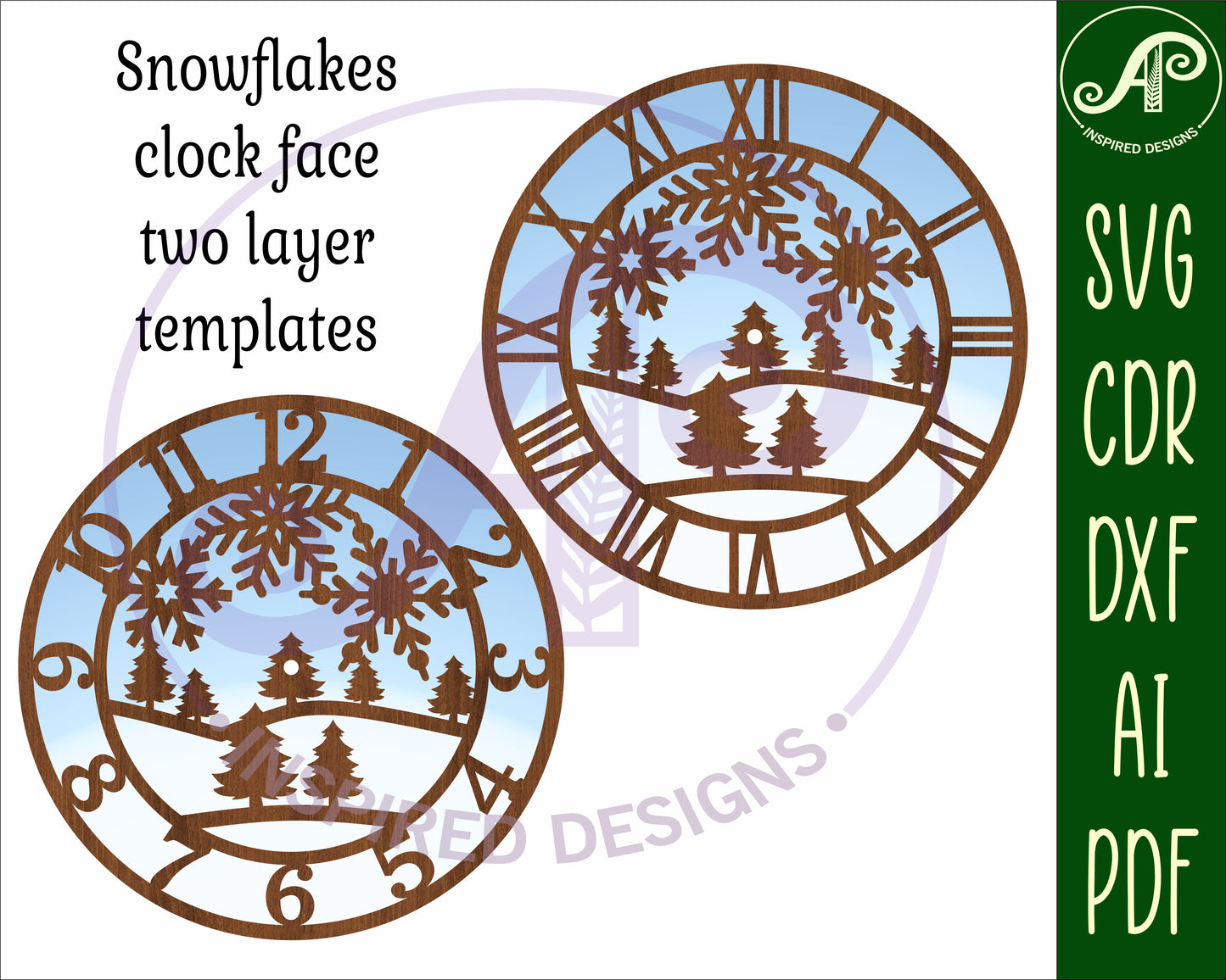 Snowflake clock template design