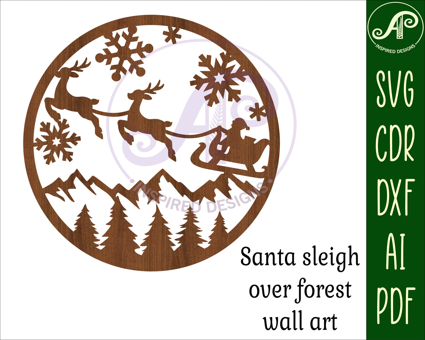 Santa sleigh wall sign design SVG / DXF / AI / PDF / CDR