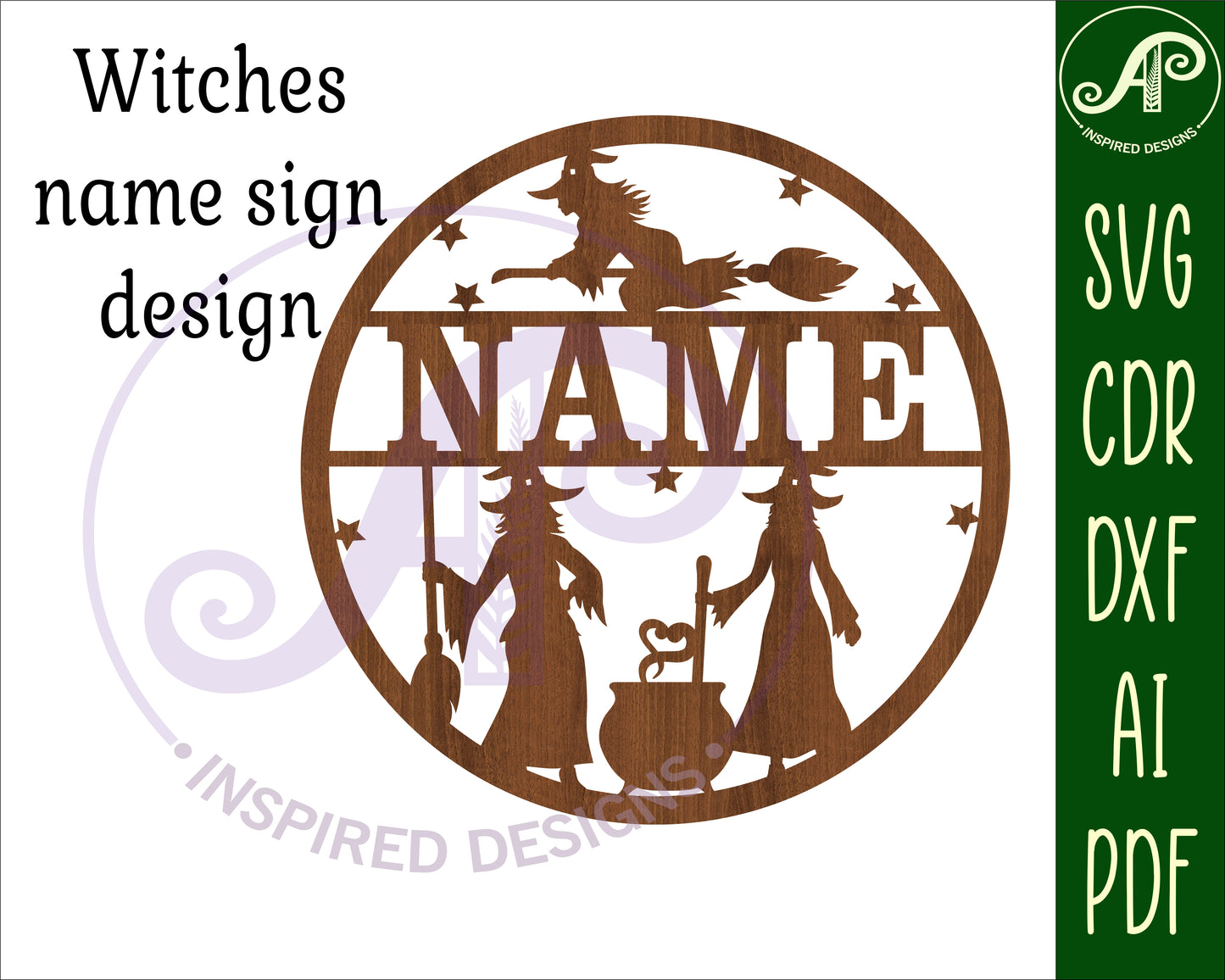 Witch name wall sign. SVG / DXF / AI / PDF / CDR