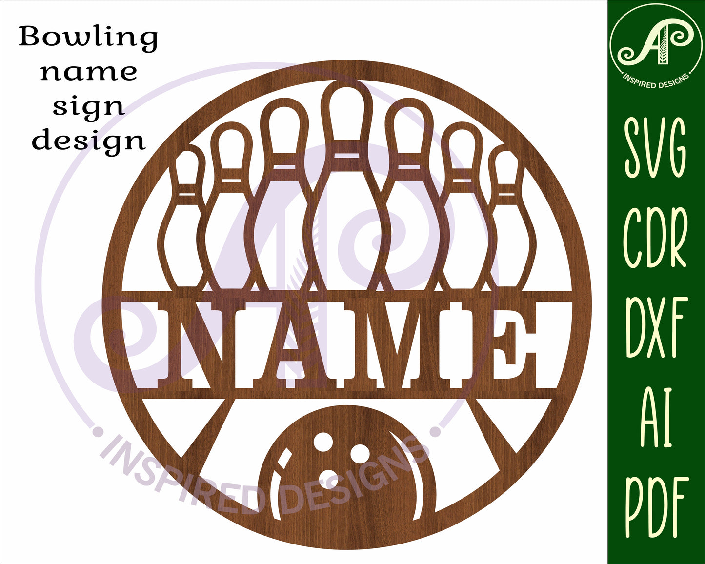 Bowling name wall sign. SVG / DXF / AI / PDF / CDR