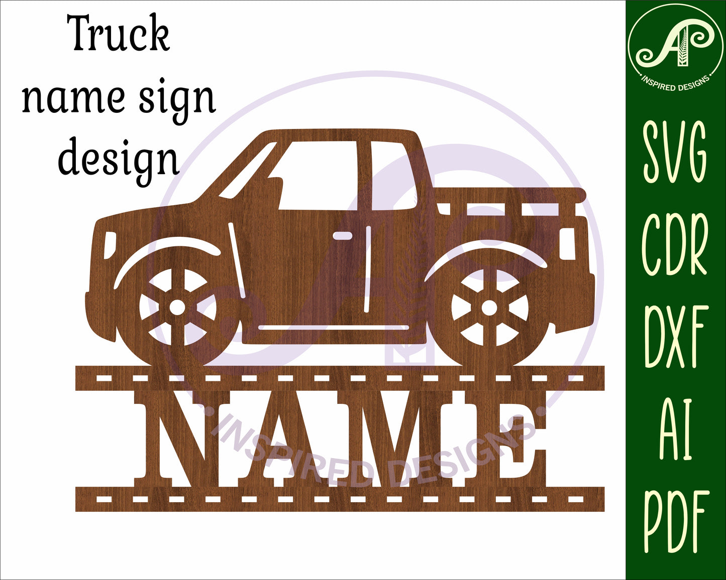 Truck design shape name sign SVG / DXF / AI / PDF / CDR