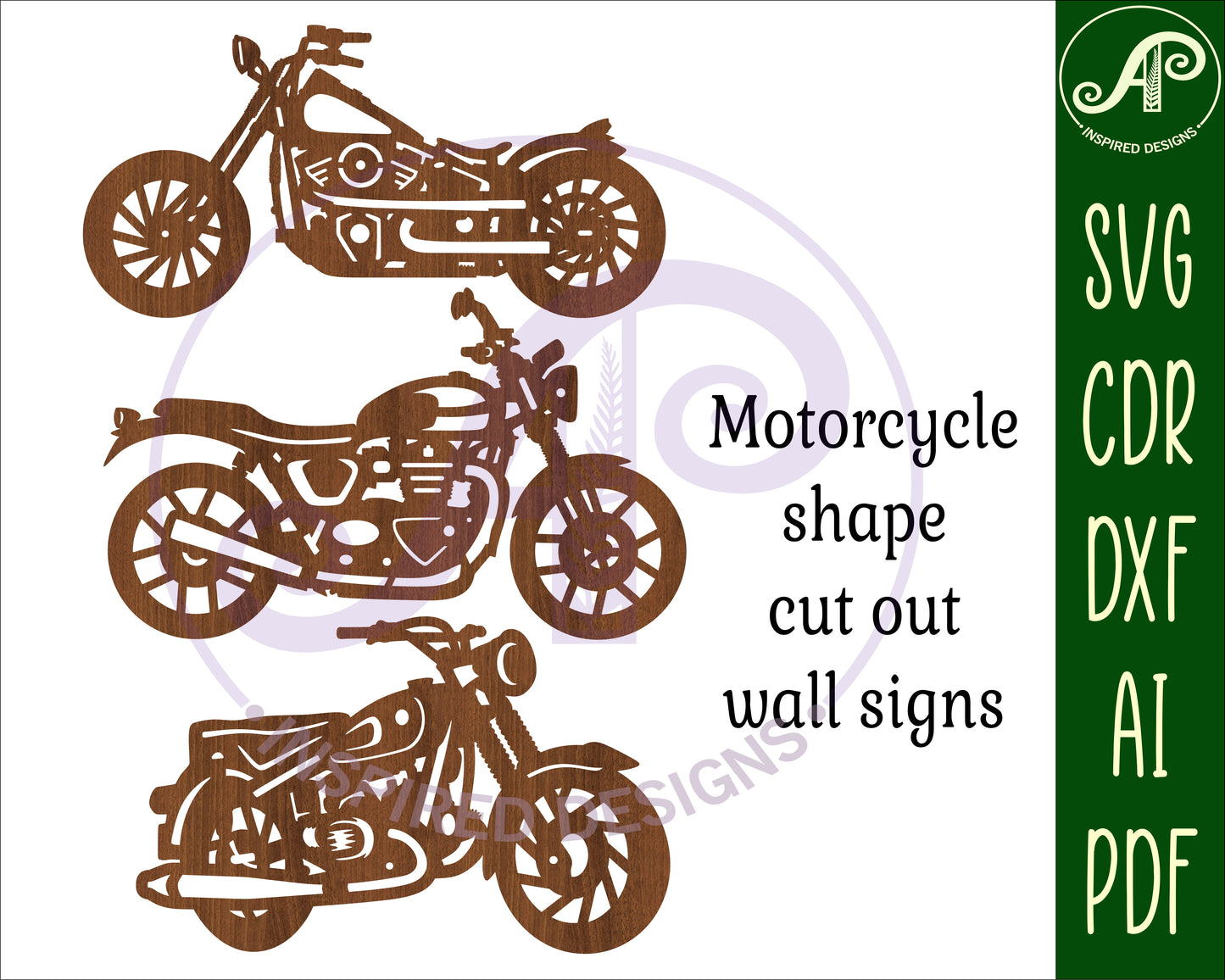 Motorbikes designs, 3 silhouette shapes