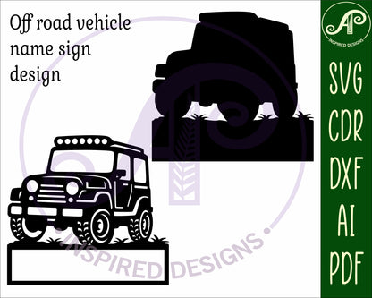 Off road vehicle design shape name sign SVG / DXF / AI / PDF / CDR