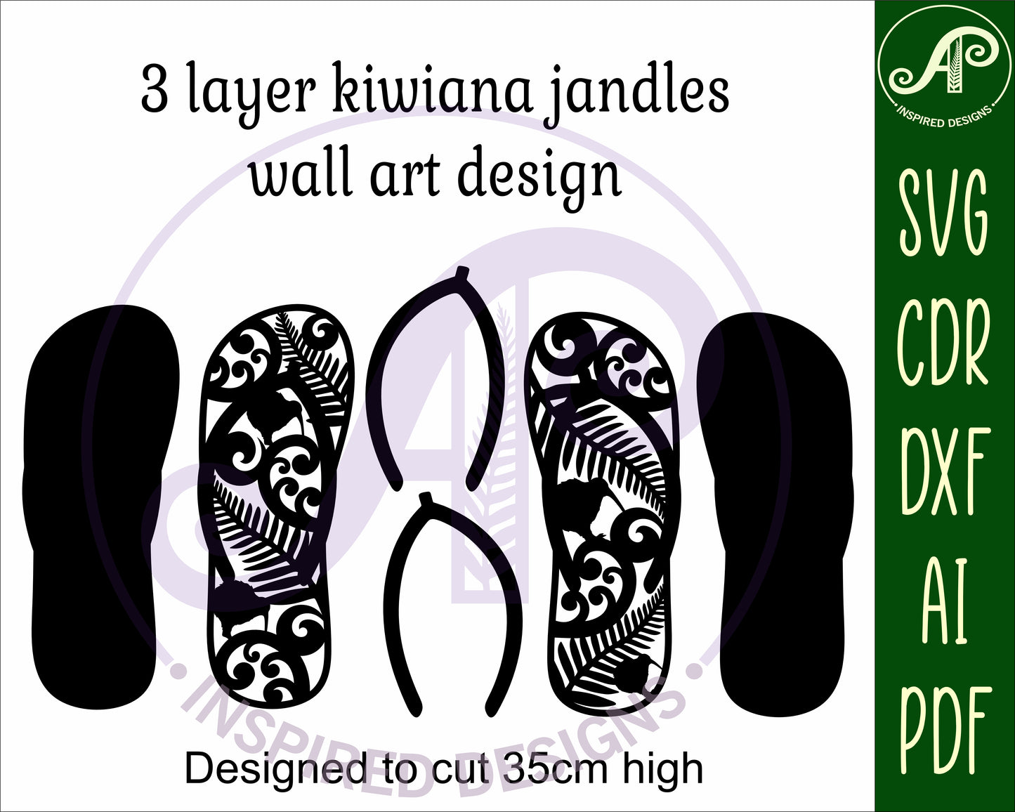 Jandle new zealand wall art layered design SVG / DXF / AI / PDF / CDR design 2