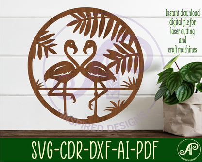 Flamingo wall sign design SVG / DXF / AI / PDF / CDR