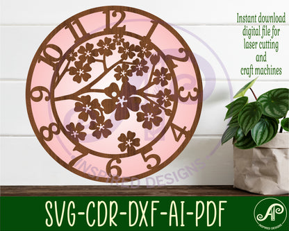 Cherry blossom clock template design