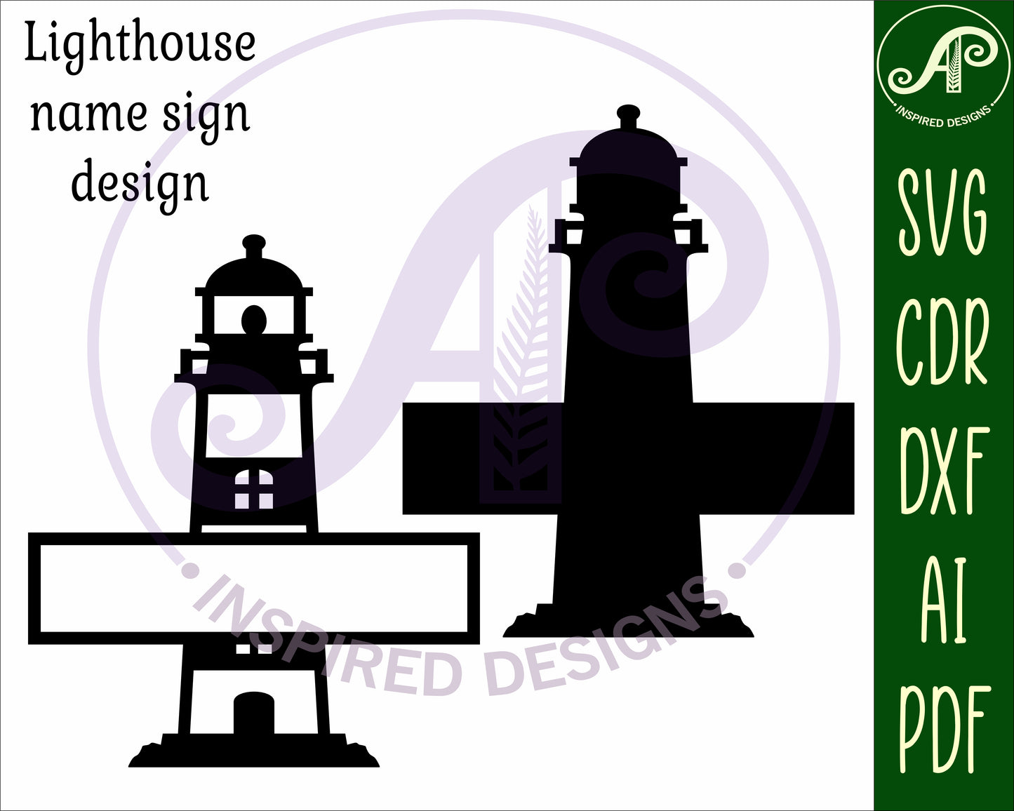 Lighthouse design shape name sign SVG / DXF / AI / PDF / CDR