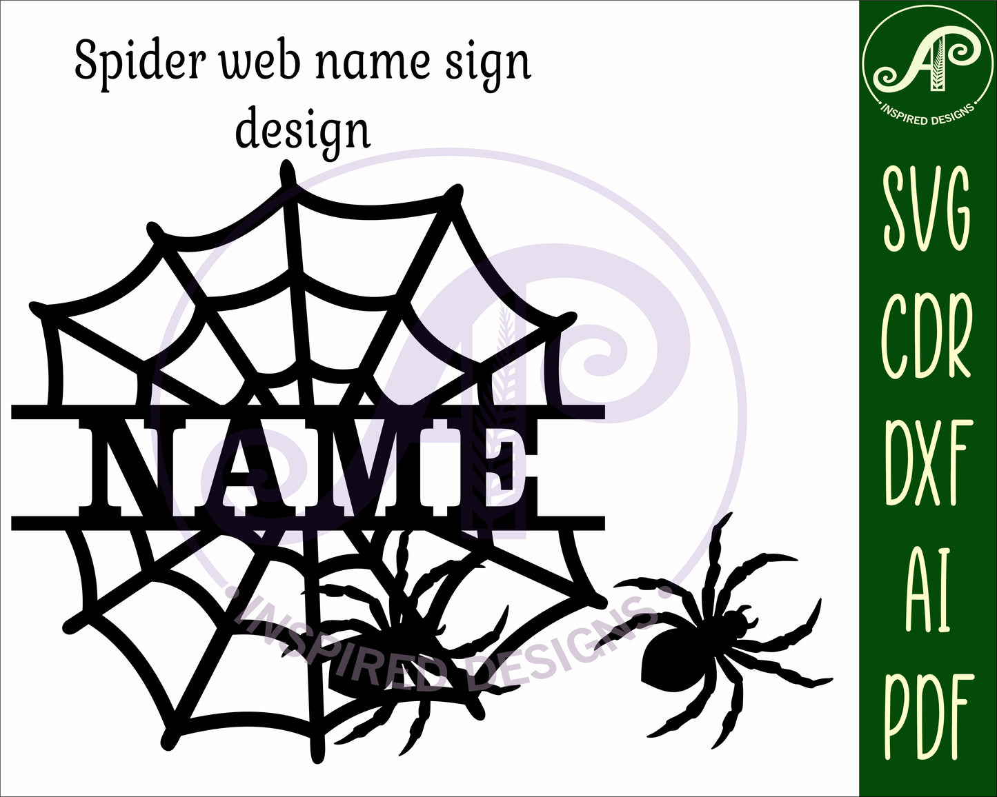 Spider web name sign SVG / DXF / AI / PDF / CDR