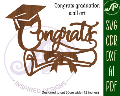 Congrats graduation wall sign design SVG / DXF / AI / PDF / CDR