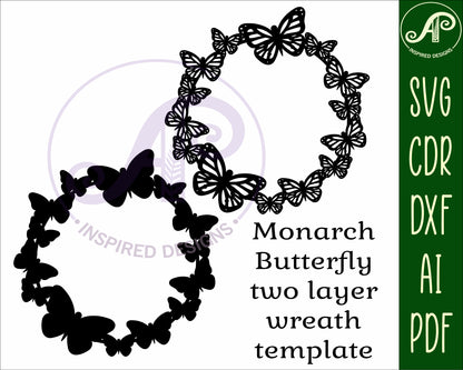 Monarch wreath wall sign design SVG / DXF / AI / PDF / CDR