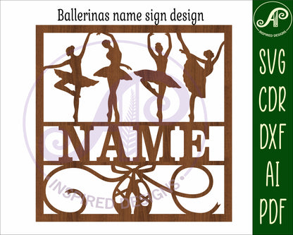 Ballet name wall sign. SVG / DXF / AI / PDF / CDR