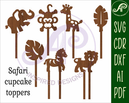 Safari  cupcake topper design SVG / DXF / AI / PDF / CDR