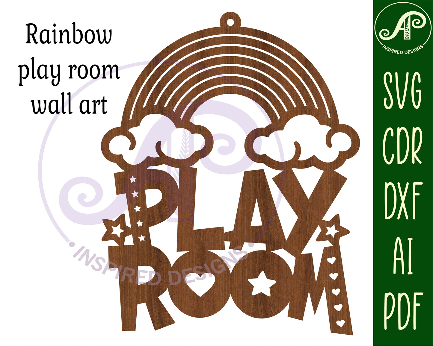 Play room rainbow wall sign design SVG / DXF / AI / PDF / CDR